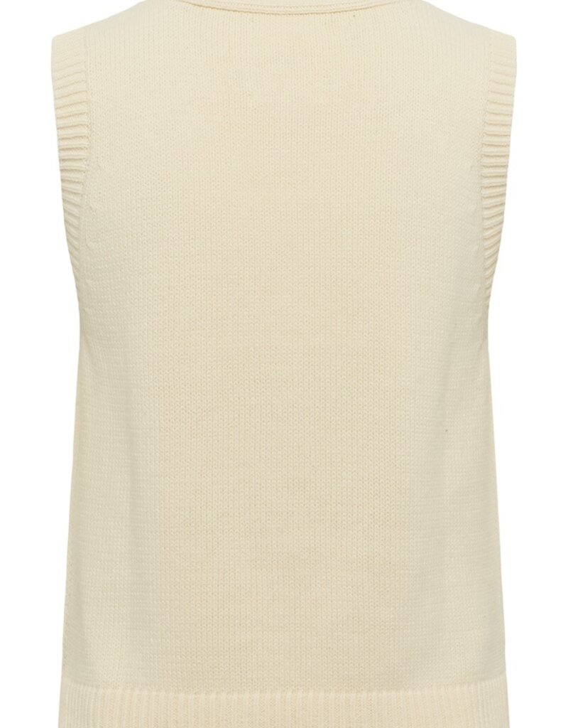 Part Two Christin Knit Waistcoat in Whitecap Gray