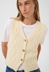 Part Two Christin Knit Waistcoat in Whitecap Gray