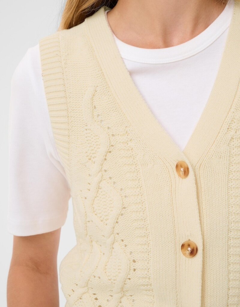 Part Two Christin Knit Waistcoat in Whitecap Gray