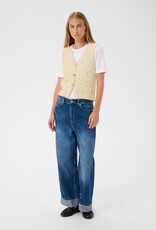 Part Two Christin Knit Waistcoat in Whitecap Gray