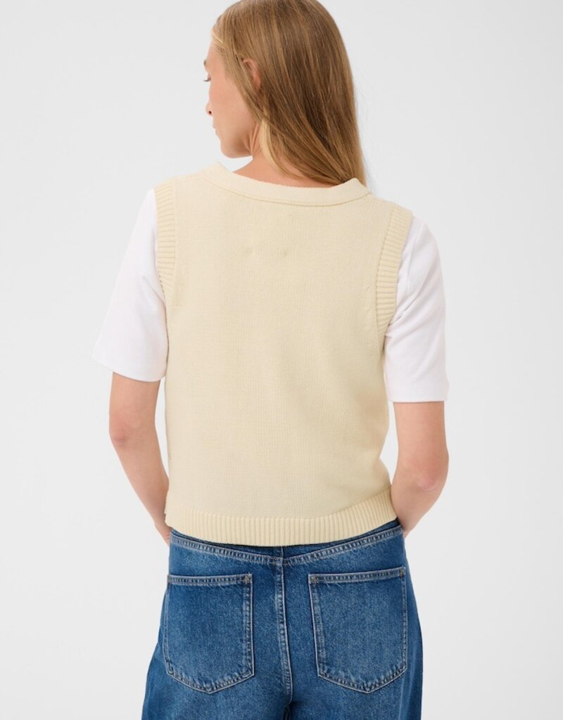 Part Two Christin Knit Waistcoat in Whitecap Gray
