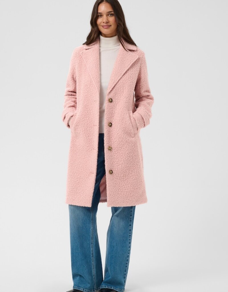 Kaffe Anne Long Coat in Pale Mauve