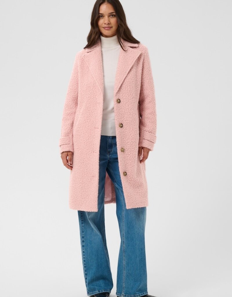 Kaffe Anne Long Coat in Pale Mauve