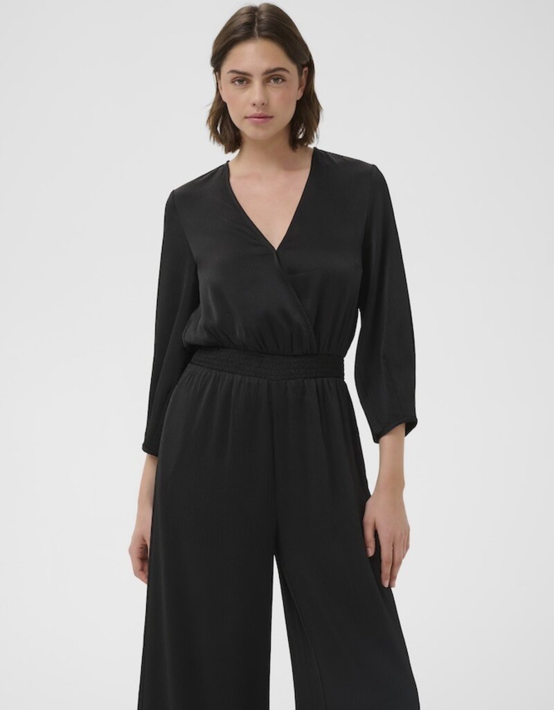 InWear Holley 3/4 Length Sleeve Satin Jumpsuit in Black