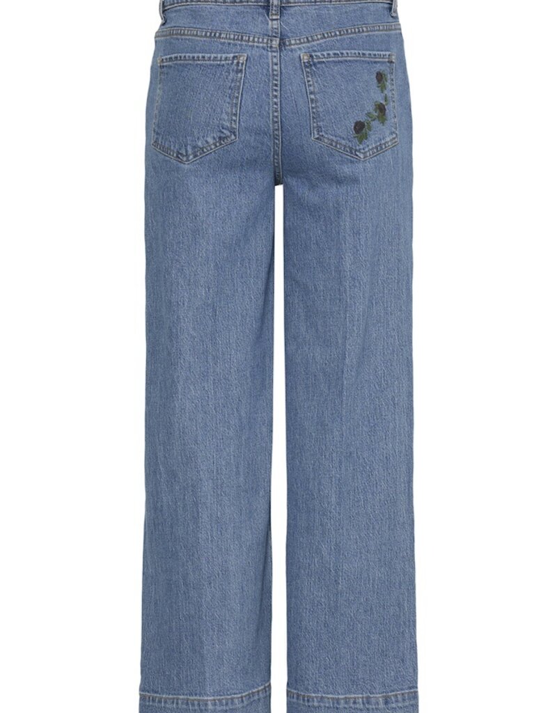 B.Young Kibine Embroidered Pocket Denim in Medium Blue