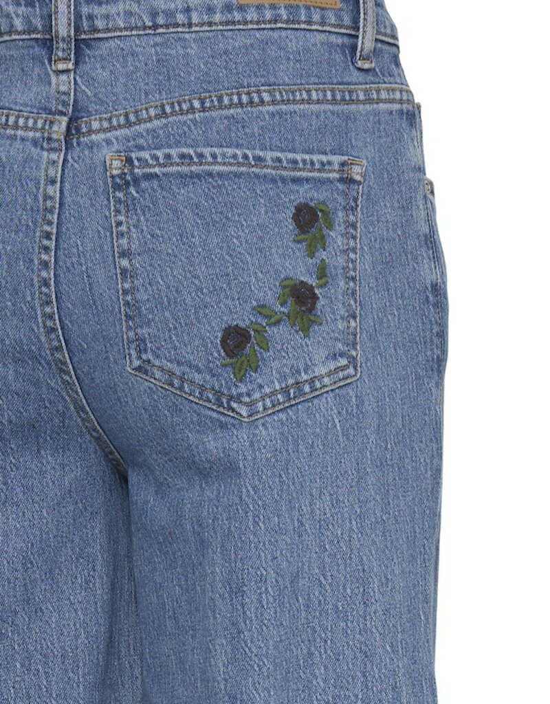 B.Young Kibine Embroidered Pocket Denim in Medium Blue