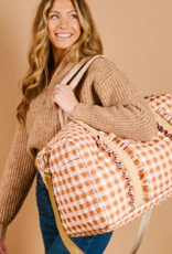 The Darling Effect On-The-Go Quilted Weekender Bag in in Maple Gingham
