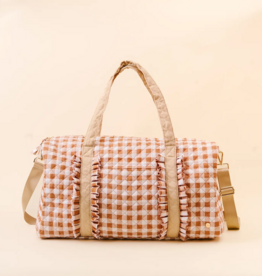 The Darling Effect On-The-Go Quilted Weekender Bag in in Maple Gingham