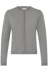 B.Young Morla Scalloped Hems Cardigan in Mid Grey Melange