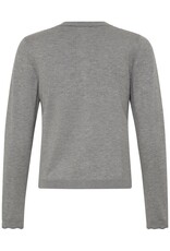B.Young Morla Scalloped Hems Cardigan in Mid Grey Melange