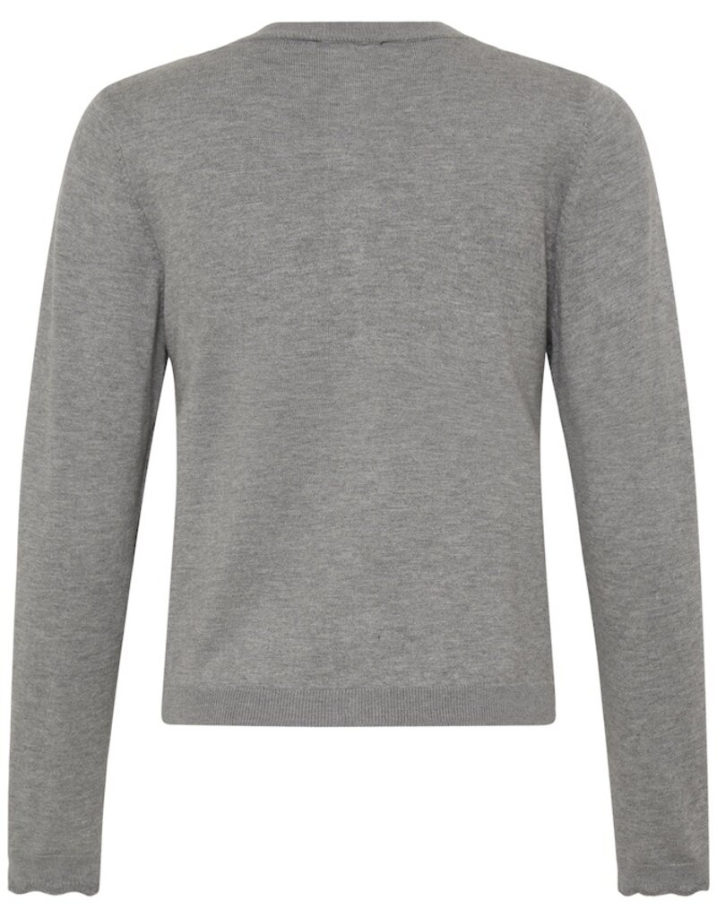 B.Young Morla Scalloped Hems Cardigan in Mid Grey Melange
