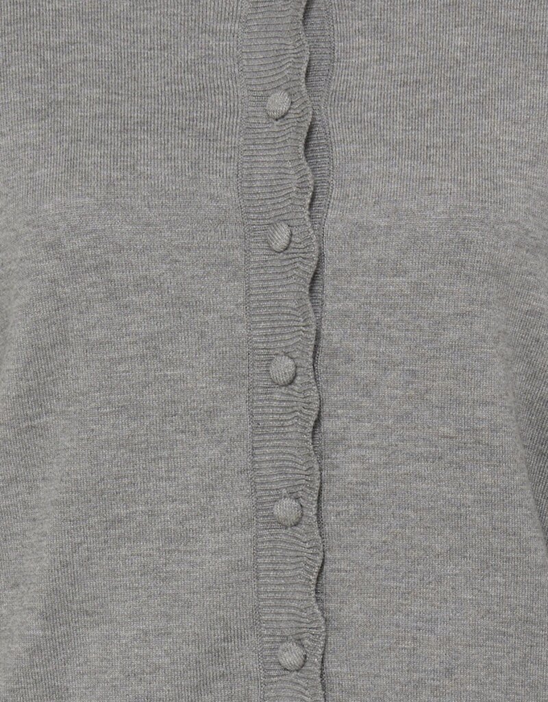 B.Young Morla Scalloped Hems Cardigan in Mid Grey Melange