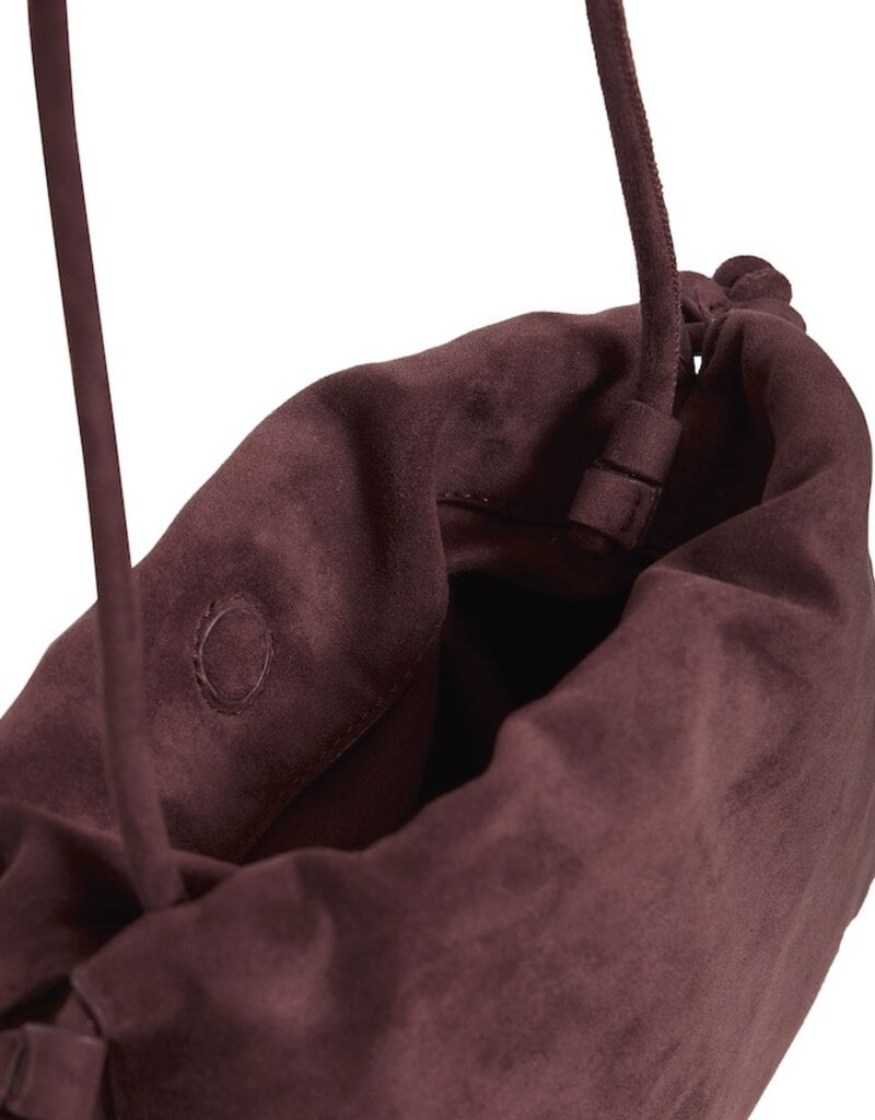B.Young Vuede Suede Pouch Bag in Fig