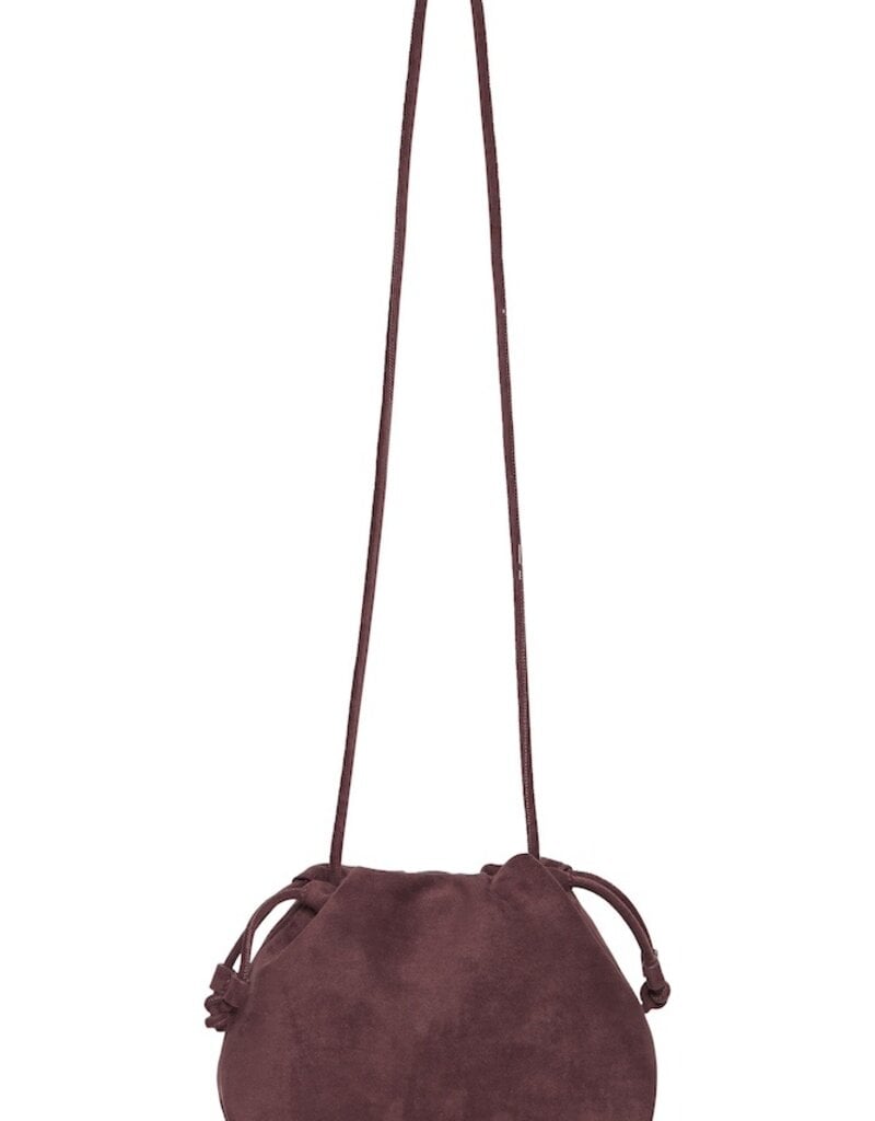 B.Young Vuede Suede Pouch Bag in Fig