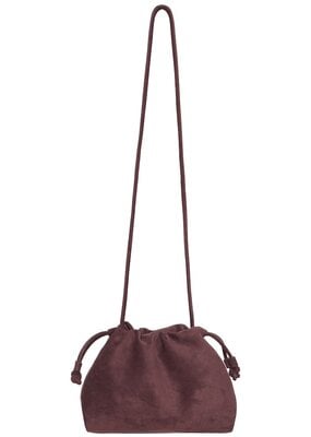 B.Young Vuede Suede Pouch Bag in Fig