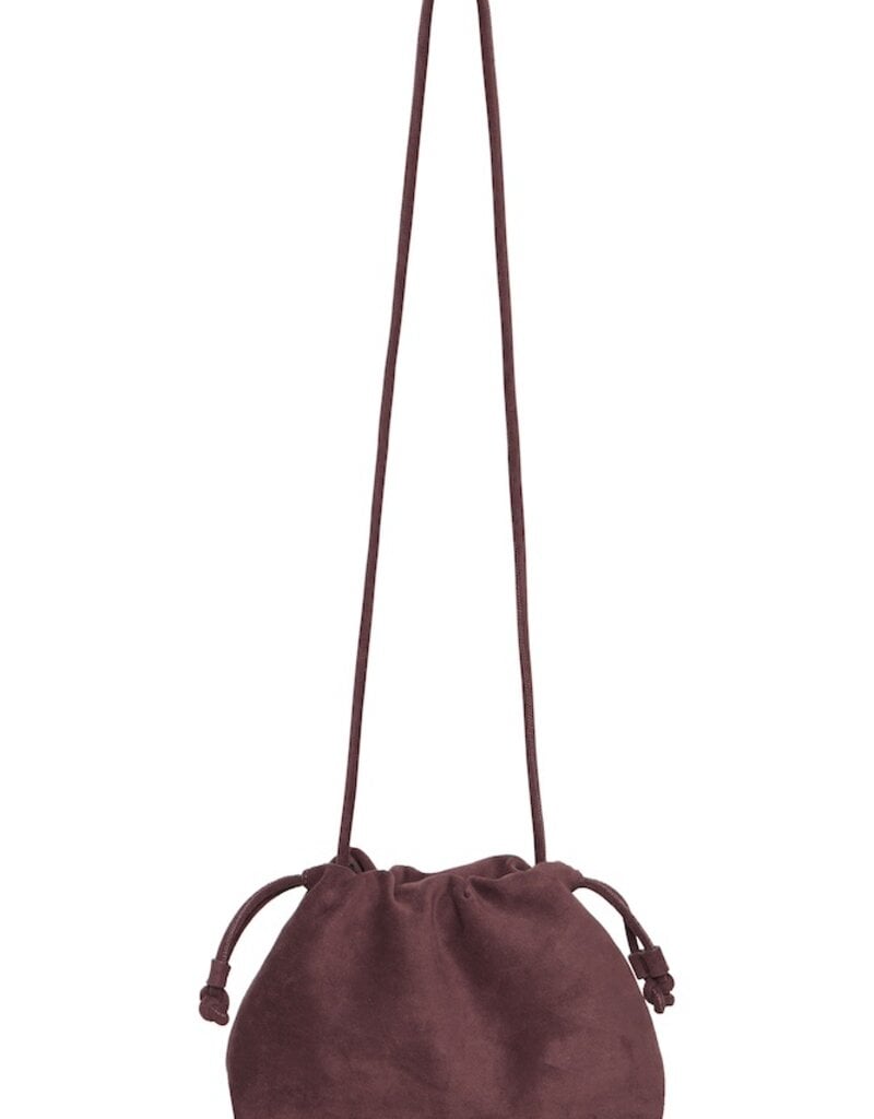 B.Young Vuede Suede Pouch Bag in Fig