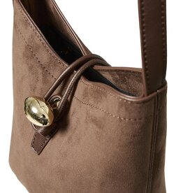 B.Young Vuede Suede Bucket Bag in French Roast