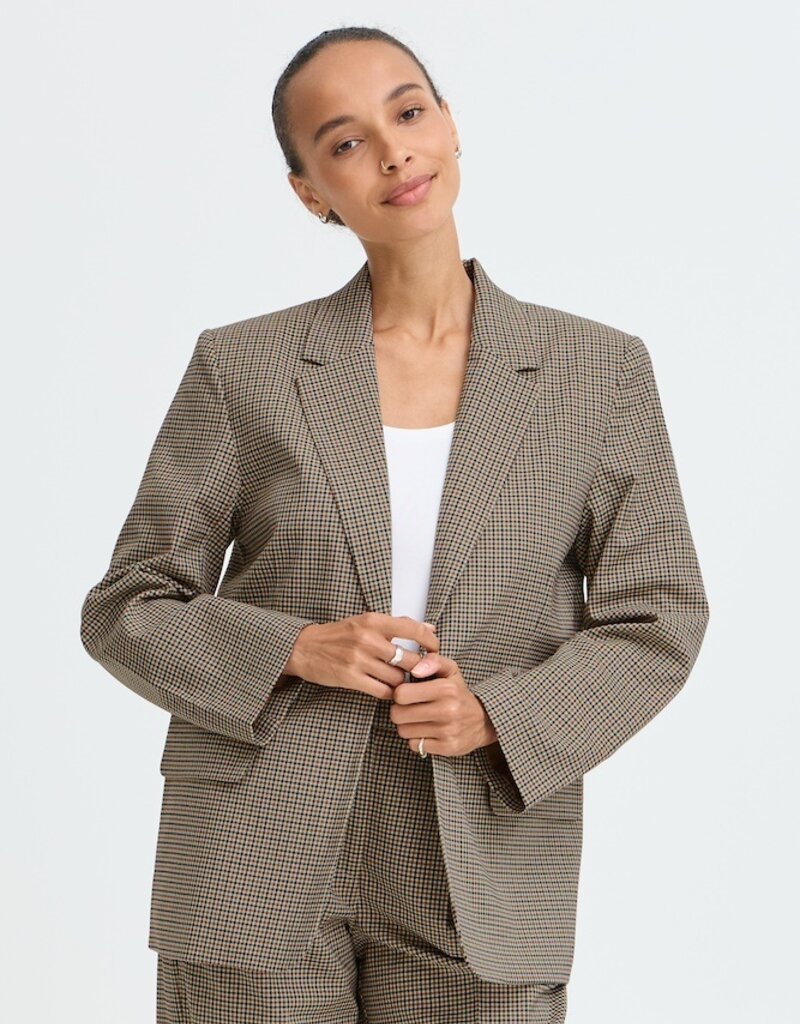 B.Young Estolo Blazer in Sepia Check