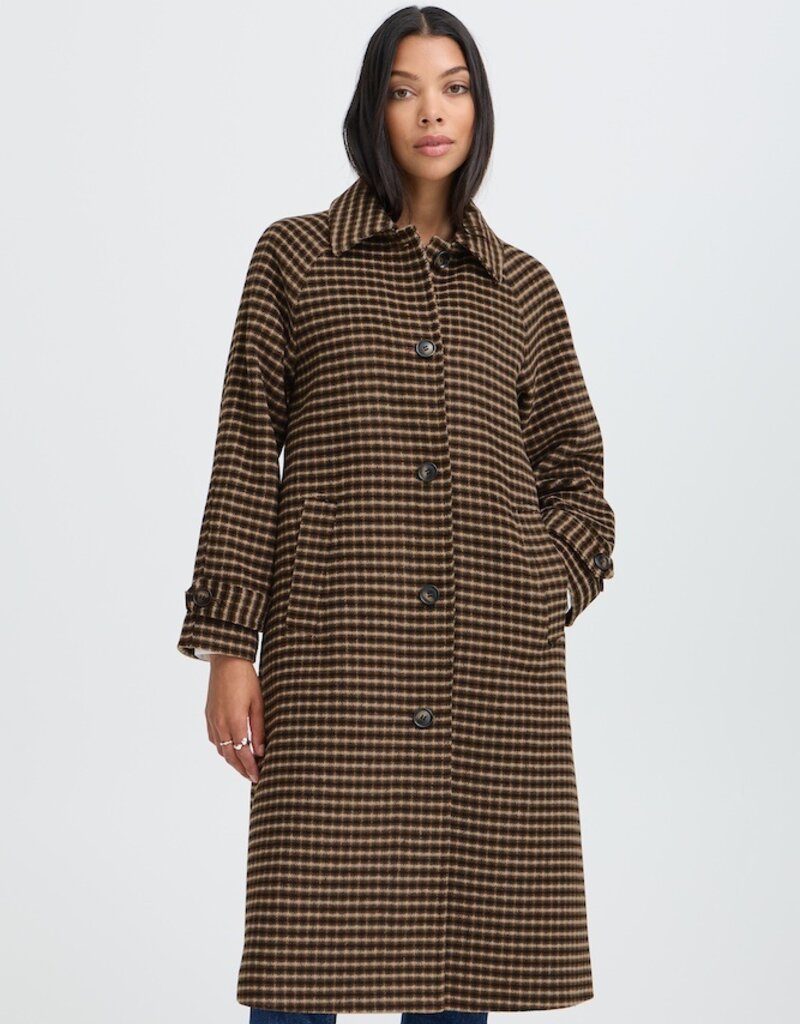 B.Young Camio Button Up Coat with Wool in Olive Night