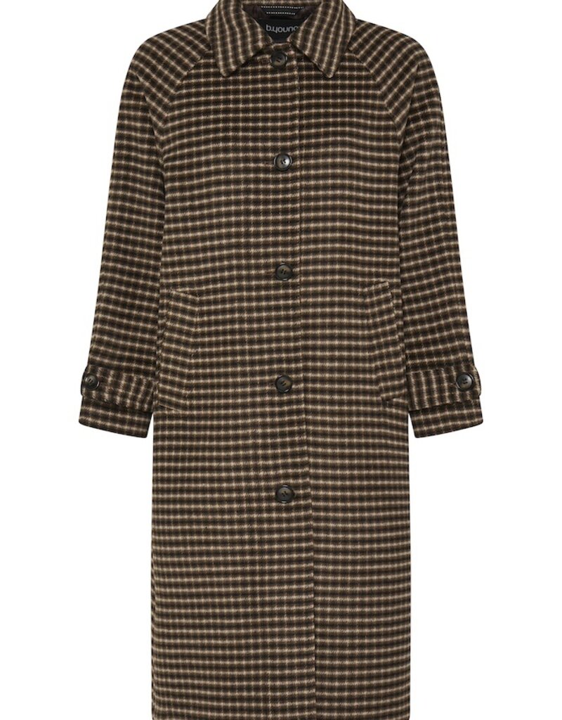 B.Young Camio Button Up Coat with Wool in Olive Night