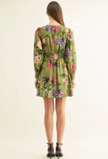 Adelyn Rae Lia Contrast Binding Long Sleeve Mini Dress