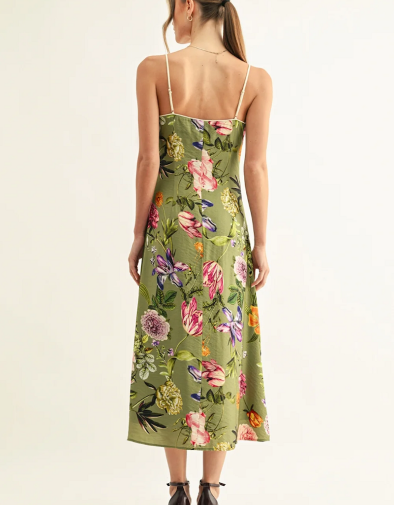 Adelyn Rae Arias Contrast Binding Midi Slip Dress