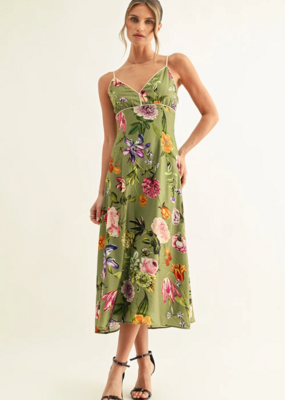 Adelyn Rae Arias Contrast Binding Midi Slip Dress