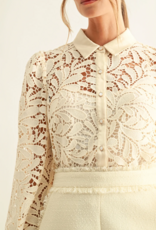 Adelyn Rae Diora Contrast Detail Lace Shirt