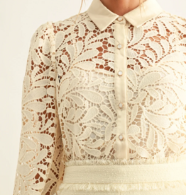 Adelyn Rae Diora Contrast Detail Lace Shirt