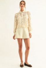 Adelyn Rae Diora Contrast Detail Lace Shirt
