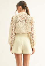Adelyn Rae Diora Contrast Detail Lace Shirt