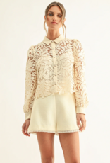 Adelyn Rae Diora Contrast Detail Lace Shirt