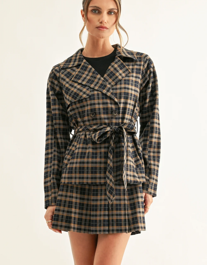 Adelyn Rae Nora Double Breasted Half Trench Jacket