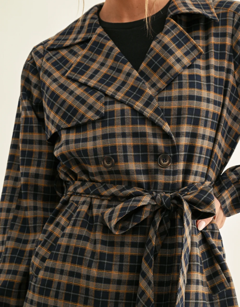 Adelyn Rae Nora Double Breasted Half Trench Jacket