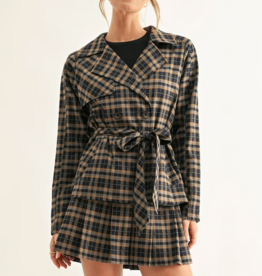 Adelyn Rae Nora Double Breasted Half Trench Jacket