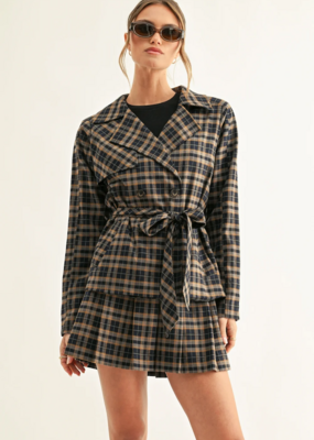 Adelyn Rae Nora Double Breasted Half Trench Jacket