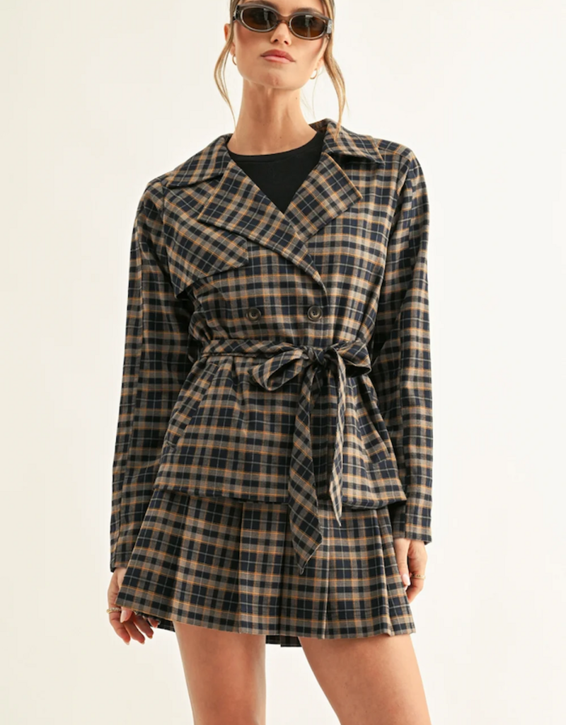 Adelyn Rae Nora Double Breasted Half Trench Jacket
