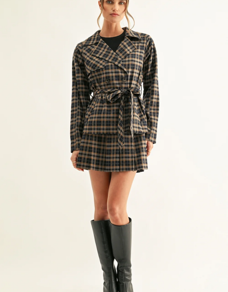 Adelyn Rae Nora Double Breasted Half Trench Jacket