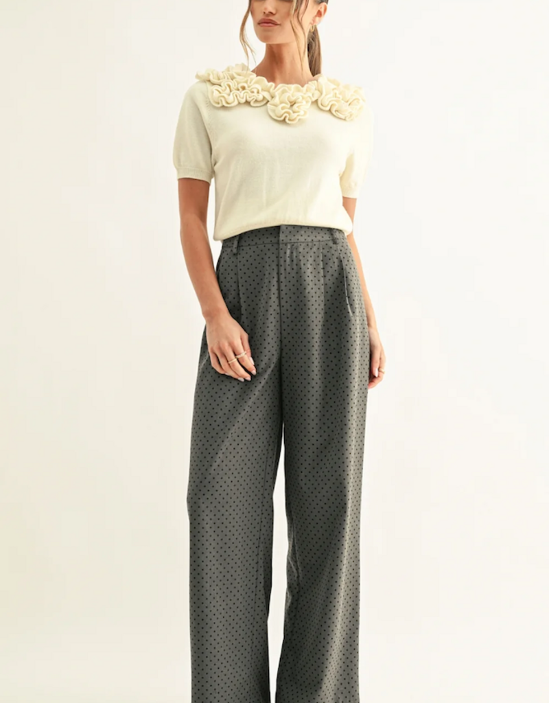 Adelyn Rae Crista Polka Dot Pleated Pant