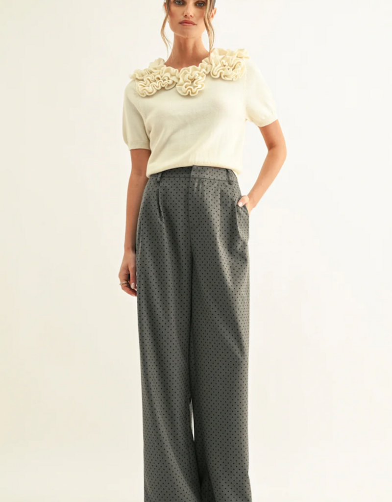 Adelyn Rae Crista Polka Dot Pleated Pant