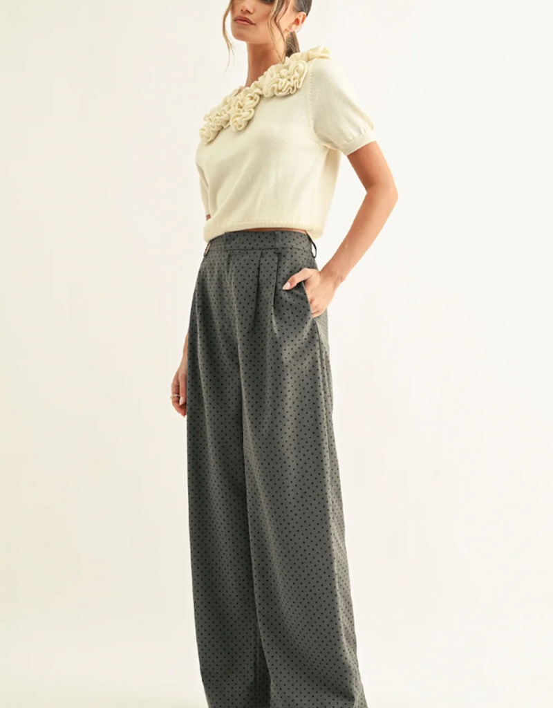 Adelyn Rae Crista Polka Dot Pleated Pant
