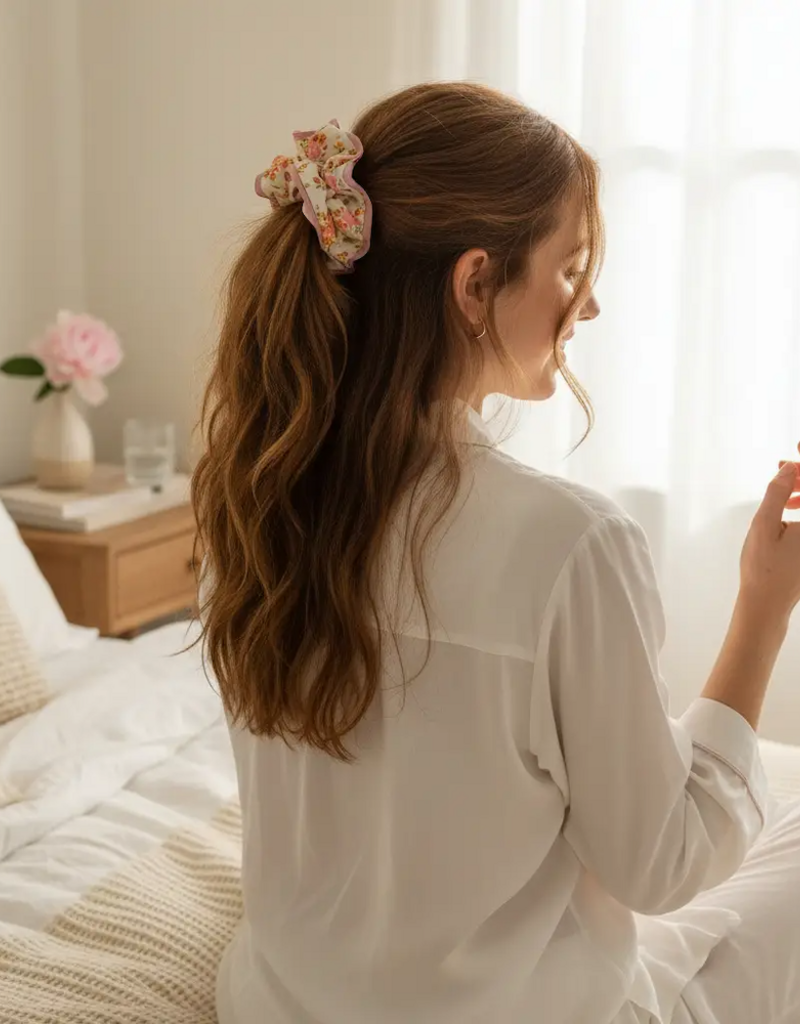The Darling Effect Ruffle Up Scrunchie – Endless Daydream Cream