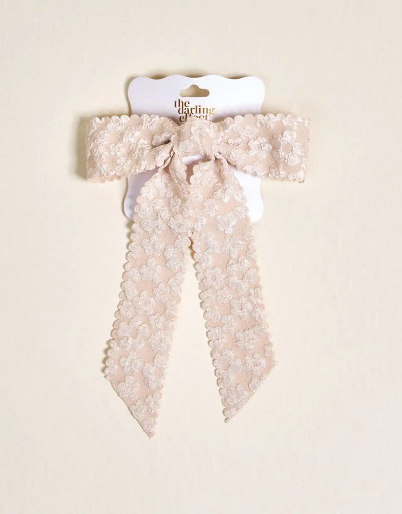 The Darling Effect Floral Scalloped Hair Bow