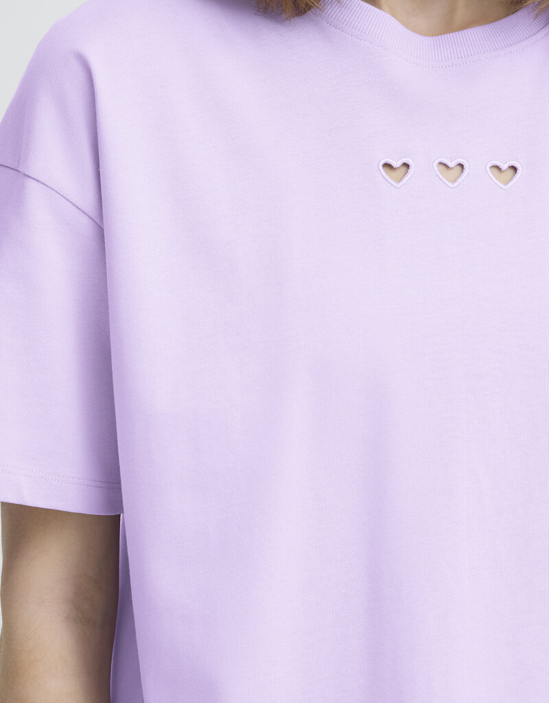 ICHI Petro Cotton T-Shirt With Peek-a-Boo Heart