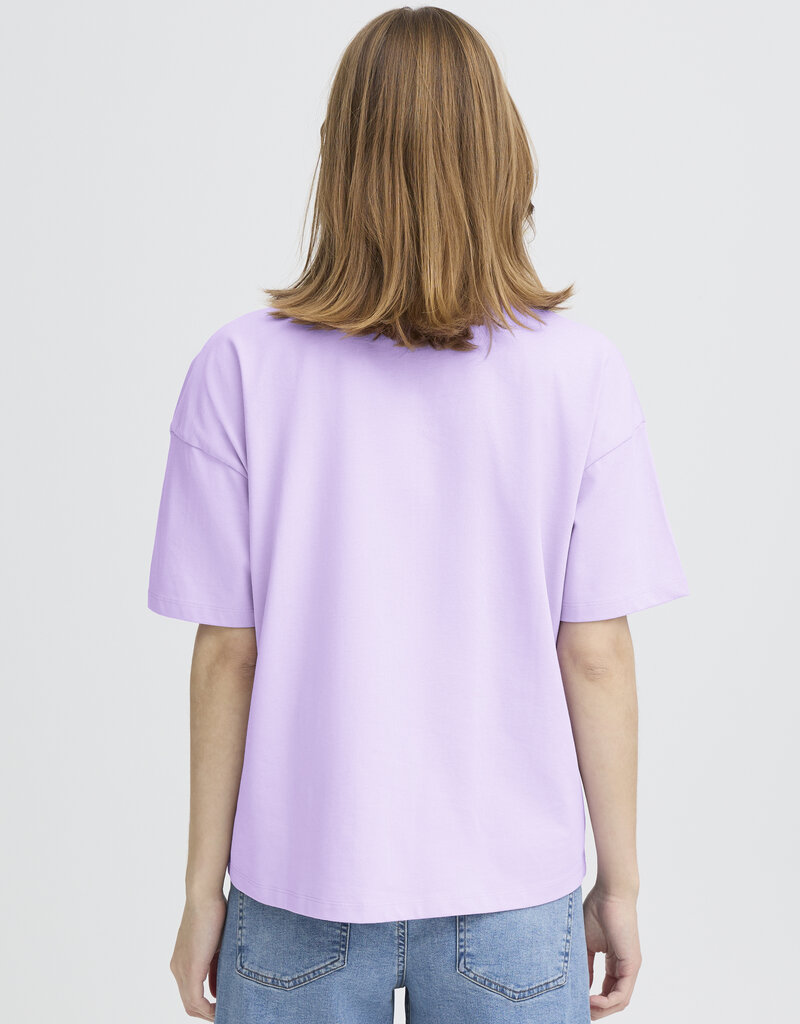 ICHI Petro Cotton T-Shirt With Peek-a-Boo Heart