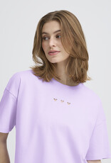 ICHI Petro Cotton T-Shirt With Peek-a-Boo Heart