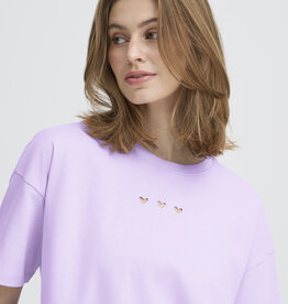 ICHI Petro Cotton T-Shirt With Peek-a-Boo Heart