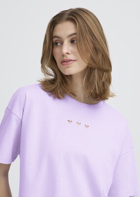 ICHI Petro Cotton T-Shirt With Peek-a-Boo Heart
