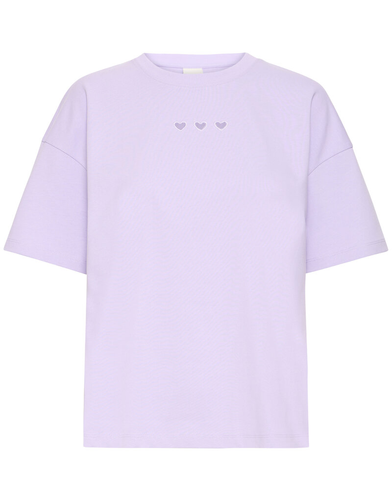 ICHI Petro Cotton T-Shirt With Peek-a-Boo Heart