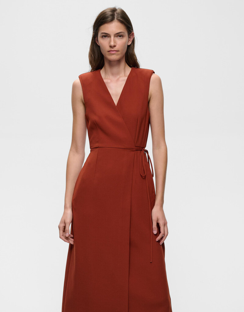 InWear Chrissie Sleeveless Wrap Dress in Brandy